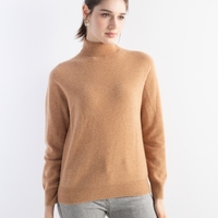 Pull en cachemire 30% pour femme, col roulé, manches longues, coupe ajustée, sans couture, respirant, tricoté