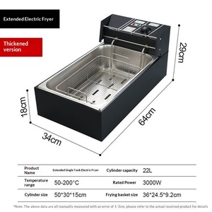 <strong>Electric</strong> Commercial Kitchen <strong>Stainless</strong> Steel Oil Fryer Timed Medium <strong>Frying</strong> Basket Counter Top 10L/20L/22L Capacity Extended 1 - Product Image 3