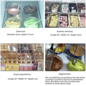 Nhà Máy bán hàng trực tiếp thương mại Ice Cream Tủ đông thương mại Tủ đông CE Cream hiển thị tủ chiên Ice Cream/6 Thùng/10 hộp - Product Image 5