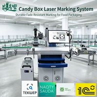 Machine de marquage laser stable pour imprimer la date et le numéro de lot sur les boîtes de bonbons en fer, compatible avec différents types de boîtes d'emballage de bonbons