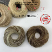 Chignon élastique 22 couleurs en cheveux naturels, postiche queue de cheval courte, chignon haut en cheveux naturels, extensions chignon donut en cheveux naturels
