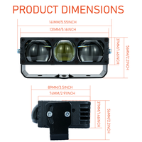 Feux de route LED 12V 5 pouces, 3 couleurs, jaune 4300K, blanc, projecteur laser LED pour voiture tout-terrain 4x4, IP67, 24V