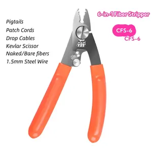 FFS Brand ftth 6-in-1 Fiber Stripper CFS-6 Multifunctional Stainless Steel FTTH Drop Cable Cutter 5 Holes Cable Jacket Stripper