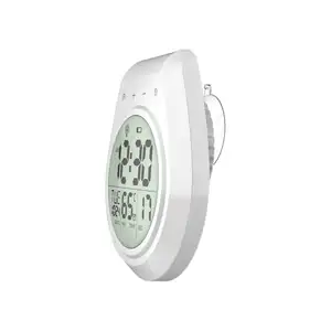 Reloj Digital con pantalla grande, resistente al agua, con pulverizador de agua, para cocina, baño y ducha, alarma Digital, Relojes de pared con temperatura y humedad