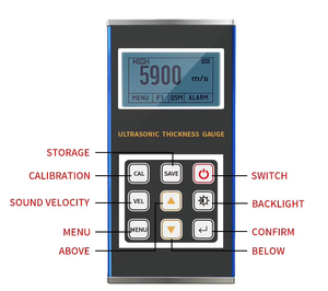 Çin üst marka WALTER taşınabilir ultrasonik kalınlık ölçer şarj edilebilir lityum pil için çelik ve boru cam - Product Image 4