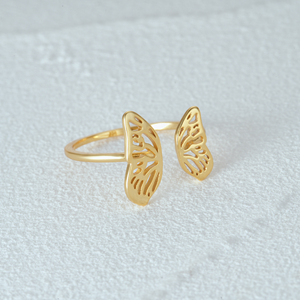 Anillo Ajustable de Plata de Ley S925 con Diseño de Mariposa CANNER 2023, Anillo Apilable con Alas de Mariposa Huecas para Mujeres y Niñas - Product Image 2
