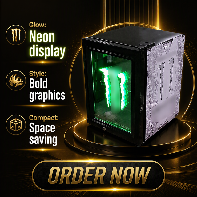 Mini Fridge Glass Door Display Cooler Energy Drink Chiller Bar