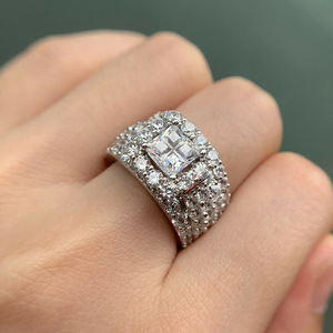 Pave Style <b>Ring</b> <b>Set</b> for Women Sparkling Stone Fashion Finger Jewelry Gift - Product Image 4