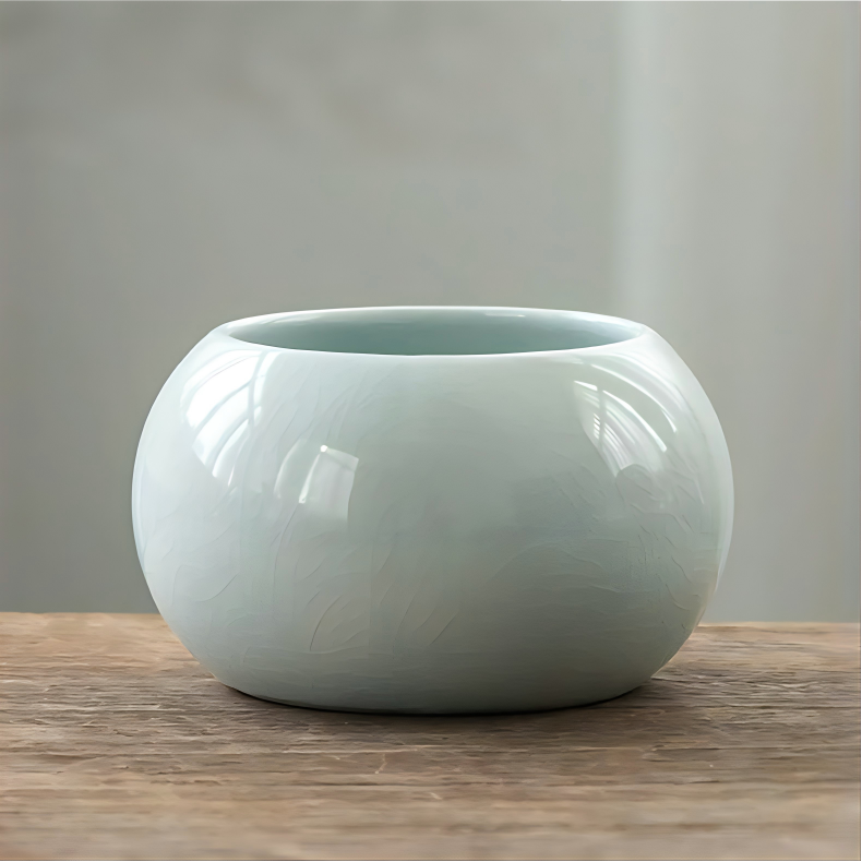 Grande - Esmalte craquelado gris-blanco