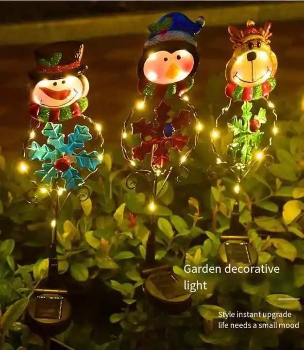 Outdoor Waterproof Christmas Led Solar Tree Decoration Solar Powered String Lights NewYear Ornament Garden Decoration