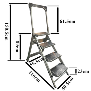 <span class=keywords><strong>Escabeau</strong></span> pliant portable à <span class=keywords><strong>4</strong></span> <span class=keywords><strong>marches</strong></span> avec mains courantes, échelle robuste en <span class=keywords><strong>aluminium</strong></span> antidérapante pour la maison, la cuisine, le camping-car et le travail - Product Image 6