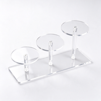 Présentoir Hexagonal à 3 Niveaux en Acrylique Transparent, Support Cosmétique, Organisateur de Maquillage, Rehausseur Pré-Assemblé avec Lamination Brillante pour Boutique