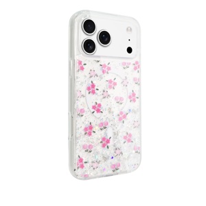 Funda para Teléfono 17Pro Max con Flores Secas, Brillantina, TPU+PC, Cubierta Suave, Porta Tarjetas, Protección 360°, Diseño Floral, Regalo para Mujer - Product Image 1