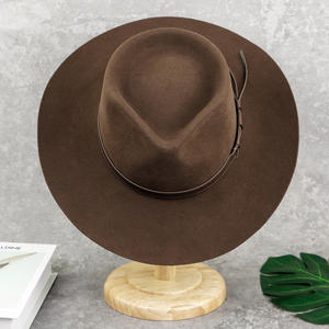 LiHua vendita calda da uomo cappello Fedora in feltro di lana colore marrone con cintura cappelli Trilby Ombr cappelli Fedora all'ingrosso - Product Image 3