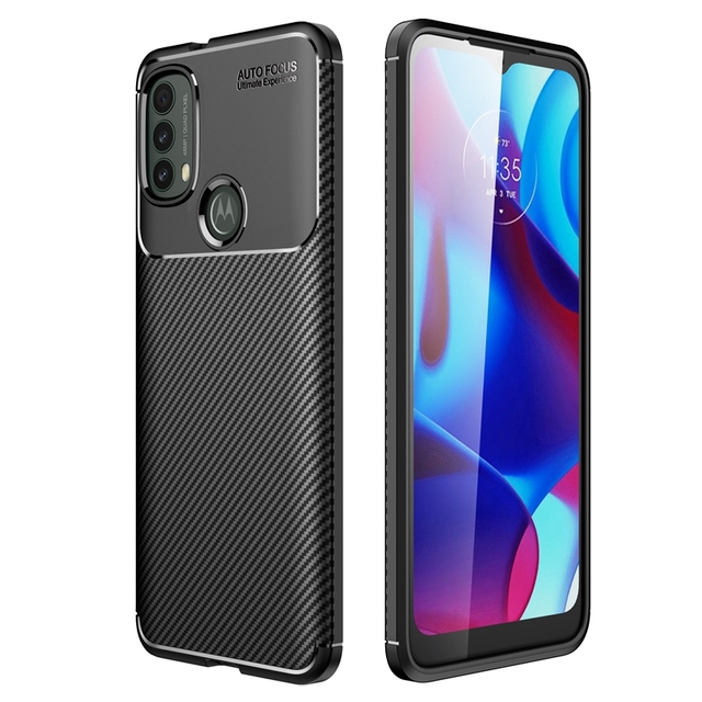 Mobile Phone Accessories Auto Focus Carbon Fiber TPU Case Cover for Moto E20 Soft Back Covers for Motorola E30 E40
