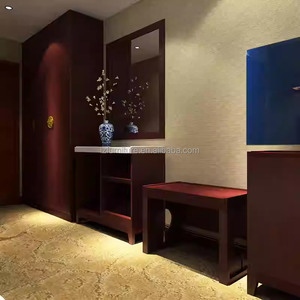 3 Star Hotel Bedroom Set Complete King <b>Queen</b> Wood <b>Bed</b> <b>Frame</b> With Headbaord Nightstands TV Cabinet Desk Closet For Sale - Product Image 4