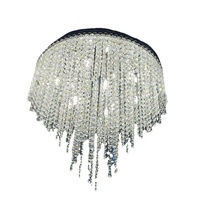 Plafonnier LED en cristal en acier inoxydable avec télécommande pour salon, chambre à coucher, salle à manger, style luxe léger
