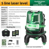 Niveau laser Weili Wynns W4608, lumière verte, 12 lignes, haute précision, lumière puissante, batterie au lithium, ligne infrarouge extérieure