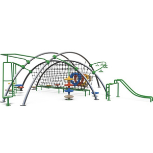 Estructura de Juego Grande para Escalar <span class=keywords><strong>con</strong></span> Cuerdas <span class=keywords><strong>con</strong></span> Soportes Verdes, Túnel Ondulado y Plataformas Amarillas para <span class=keywords><strong>Parques</strong></span> - Product Image 5