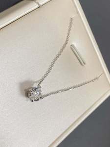 Collier pendentif élégant pour femme avec diamant de laboratoire, or, or rose, or blanc, argent, bijoux de luxe tendance - Product Image 3