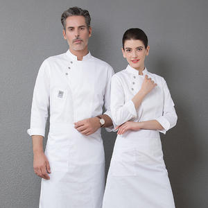 Abrigo de chef negro blanco Borgoña con diseño especial, los últimos uniformes de ropa de cocina para uso en restaurantes y hoteles, transpirables - Product Image 3
