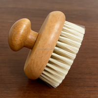 Brosse corporelle ovale en bois réutilisable, à poils doux en nylon végétalien naturel, avec logo personnalisé, pour exfoliation à sec