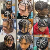 Nouveauté Perruques en cheveux humains 100% naturels indiens Remy pour hommes avec dreadlocks Base mono Styles afro Dreadlocks noirs Style toupet