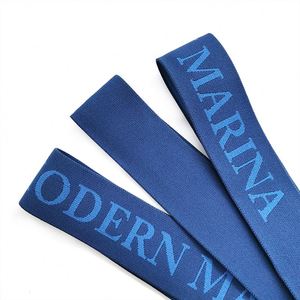 Nylon Jacquard <b>Webbing</b> Elastic Band Debossed Logo Custom Pattern 1.5 Inch Width Custom Colors Free Sample MOQ 500 Meters - Product Image 1