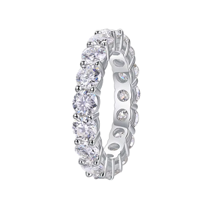 Bague de fiançailles et de mariage J&C Chasau de luxe pour femmes, 7 pierres en moissanite, argent sterling S925, haute qualité, cadeau tendance pour femmes - Product Image 1