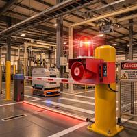 Alarm Suara dan Cahaya Industri 12V 24V Sensor Inframerah Sirene Peringatan Keamanan dengan Nada yang Dapat Disesuaikan untuk Keamanan Dermaga Pemuatan