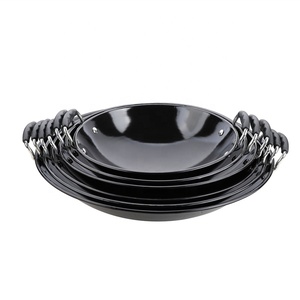 <span class=keywords><strong>Wok</strong></span> émaillé Jiashida noir de qualité supérieure à double poignée 31/34/37/40/43/46/49cm - Product Image 5