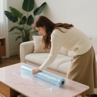 Film protecteur transparent de qualité machine PE souple sans colle résiduelle pour comptoirs en pierre de marbre procédé de moulage par soufflage