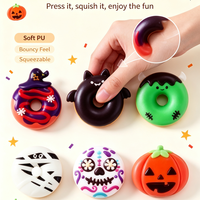 Jouet Squishy Donut d'Halloween en PU à Remontée Lente, Jouet à Presser, Cadeau de Fête d'Halloween, Jouets Anti-Stress pour Enfants