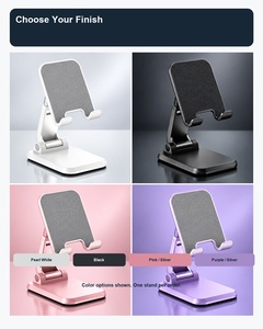 Support de téléphone portable de bureau, support de tablette pliable multi-angles réglable, base antidérapante, support de téléphone portable - Product Image 4