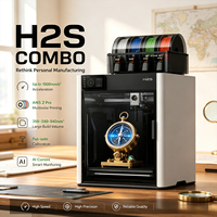 Imprimante 3D Bamboo Lab H2S Combo, version mondiale internationale, sans verrouillage, impression rapide, WiFi intelligent, Cloud, ABS, haute vitesse