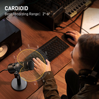 Microphone dynamique USB Maono PD100U pour podcasting, diffusion en direct, voix off, jeux, chat en ligne, métal
