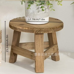 Cross-border <b>wooden</b> succulent <b>stool</b>, round <b>stool</b>, round green plant <b>stool</b>, simple <b>wooden</b> <b>stool</b>, export round <b>stool</b> - Product Image 4