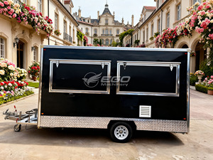 Mobile Food Truck Hot Dog Stand Mobile Kitchen Ice Cream Kiosk Hot Dog Cart with Grill and <b>Deep</b> Fryer Food Trailer for Sale - Product Image 2