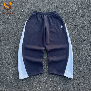 Conjunto de Sudadera con Capucha y Pantalones Deportivos de Algodón 100% OEM, Estilo Patchwork, Corte Holgado, Estilo Urbano, Vintage, para Hombre - Product Image 4