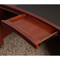 Ensemble de meubles de bureau, ensemble de chaises et table de bureau de direction rétro en bois rouge antique, bureau en forme de L pour directeur et patron