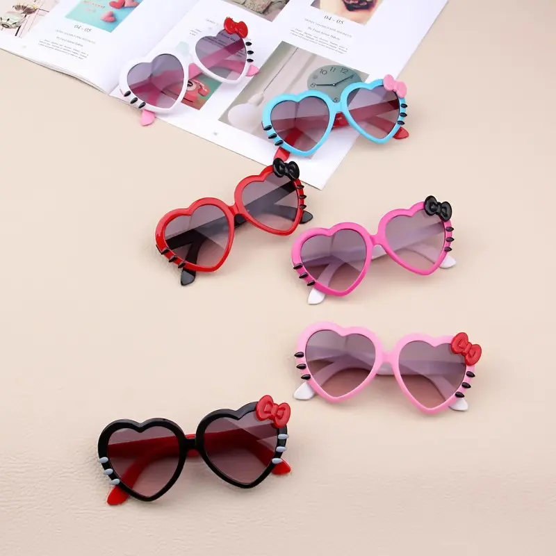 2022 New baby Children's Sunglasses Fashion toddler children heart shaped kitty sunglasses