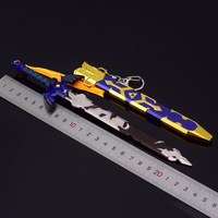 La légende de Zelda BotW 23cm réplique en métal gainé d'épée de maître améliorée-décor de bureau à collectionner en éventail non aiguisé