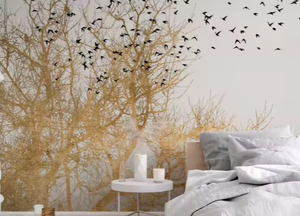 Personnalisé 3 d Golden Bird Flying Papier Peint <span class=keywords><strong>Mural</strong></span> pour Hôtel Canapé <span class=keywords><strong>TV</strong></span> Salon Fond Papier Peint <span class=keywords><strong>Mural</strong></span> - Product Image 4
