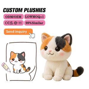 Peluche Personalizzato a Forma di <span class=keywords><strong>Volpe</strong></span> Cartoonesca, Imbottito in Cotone PP con Design Ricamato - Giocattolo Animale Piccolo e Raffinato per Avventure nella Foresta Pluviale - Product Image 2
