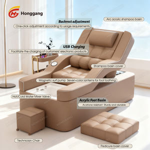 Tragbares Waschbecken zum Haarewaschen für Salon mit weißem Nackenkissen, Friseurstuhl und Bett - Product Image 6