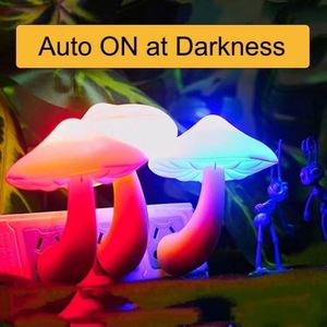 <b>Light</b> Sensitive Mushroom Lamp Sensing Bedside Colorful Room <b>Light</b> for Kids Bedroom Decoration <b>Plug</b> in - Product Image 2