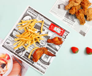 Papel de Envolver Alimentos para Hamburguesas y Sándwiches, Recubierto de PE, Ecológico, Impreso, Resistente a la Grasa, Blanco Mg, Recubierto por una Cara - Product Image 3