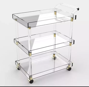 Carrito de servicio acrílico transparente personalizado, carrito de lujo para casa, Hotel, restaurante, acrílico y Lucite - Product Image 1