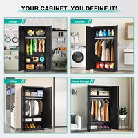 Armoire à vêtements en acier à double porte, armoire métallique grande capacité, autoportante, avec serrure et étagères réglables pour la maison