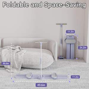 เครื่องฝึกสกีปรับระดับได้ ทำจากเหล็กและพลาสติก PP พร้อมอุปกรณ์ฝึกสะโพก สำหรับออกกำลังกายทั่วร่างกายที่บ้าน - อุปกรณ์ออกกำลังกายแบบพกพา พับเก็บได้ - Product Image 5